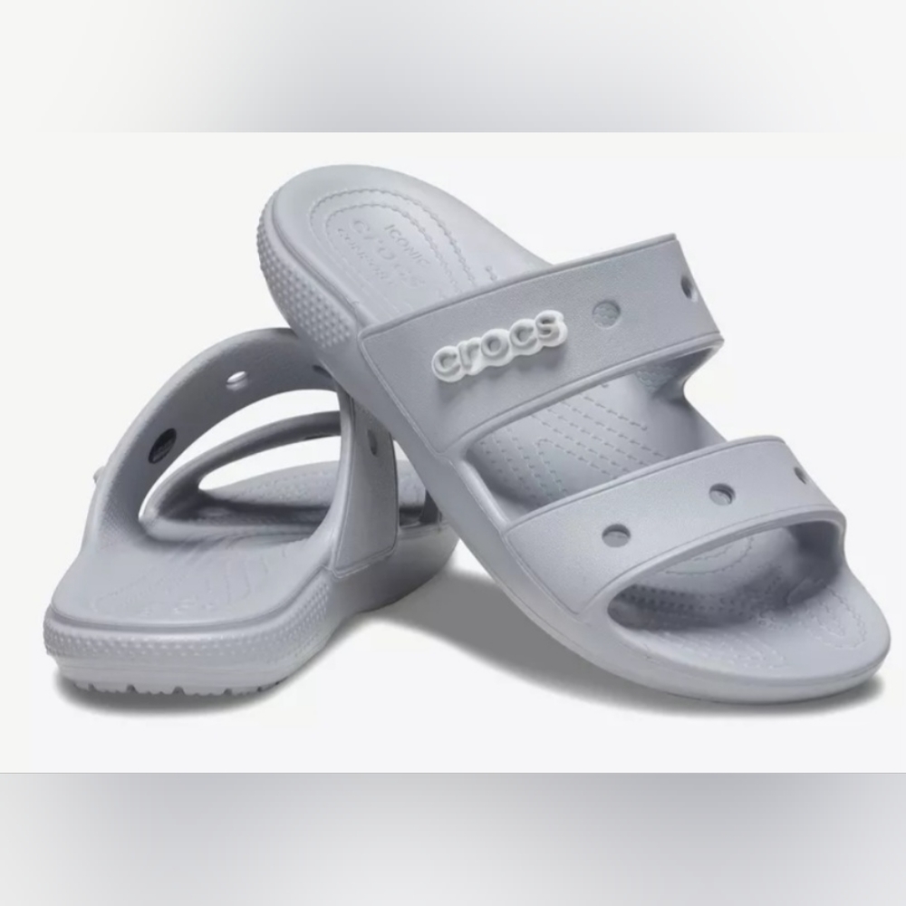 NWT Crocs classics sandals double strap men's size 11 in grey